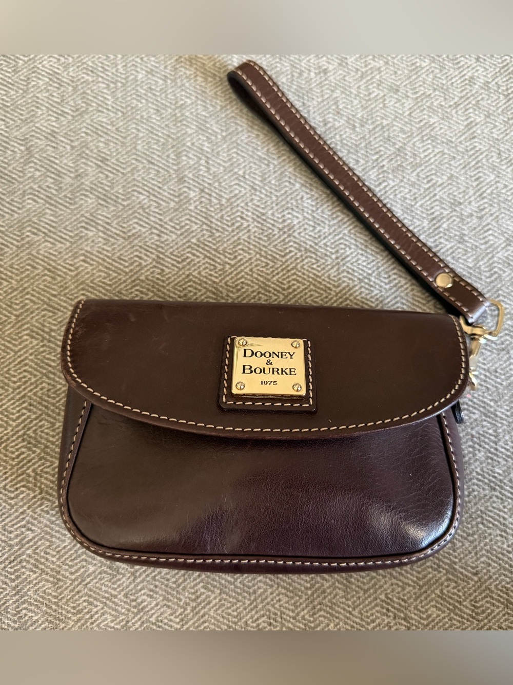 Dooney & Bourke Dark Brown Smooth Leather Wristlet